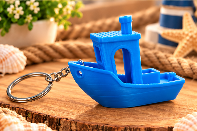 Benchy Boat Keychain & Bag Charm – Mini 3D Printed Toy
