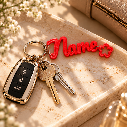 Custom 3D Printed Name Keychain – Personalized Keyring