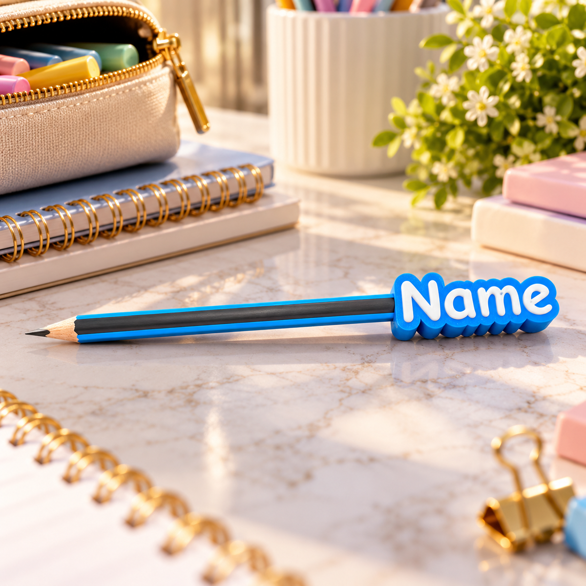 Personalized 3D Name Pencil Tag – Custom School Pencil Topper